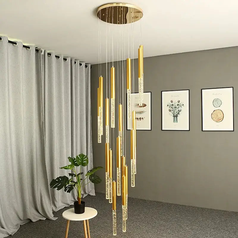 crystal loft gold & clear chandelier living room light