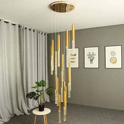 crystal loft gold & clear chandelier living room light