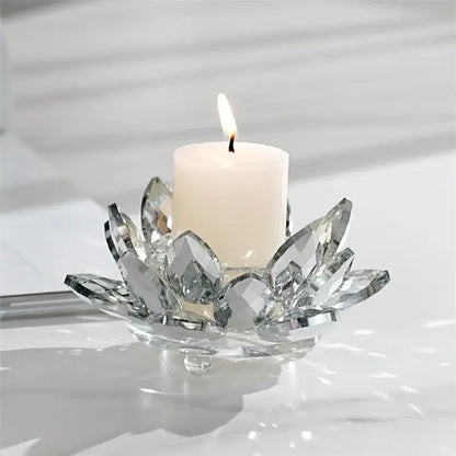 Colorful crystal lotus candle holder dining room aromatherapy base