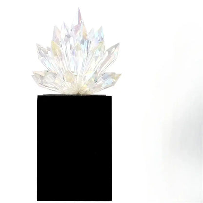 Translucent faceted crystal lotus tabletop decoration living room