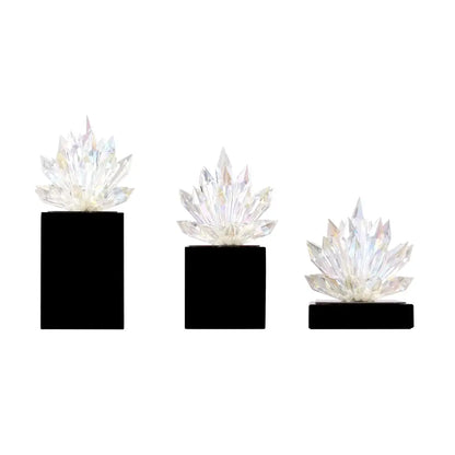 Translucent faceted crystal lotus tabletop decoration living room