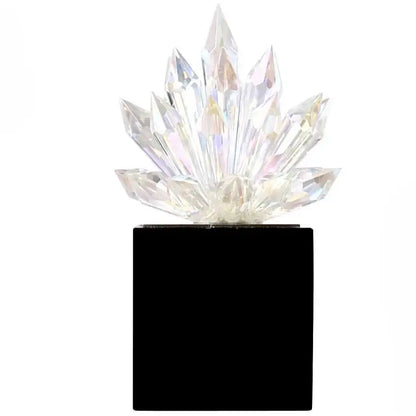 Translucent faceted crystal lotus tabletop decoration living room