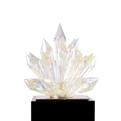 Translucent faceted crystal lotus tabletop decoration living room