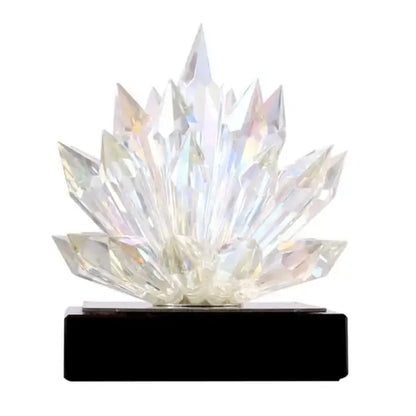 Translucent faceted crystal lotus tabletop decoration living room