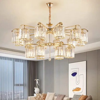 Modern gold crystal lustre chandelier dining room luxury lighting