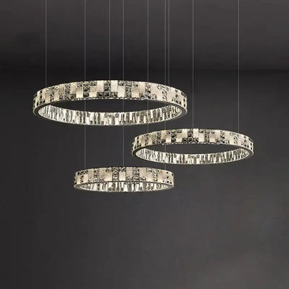 Modern crystal lustre circle chandelier dining room pendant light