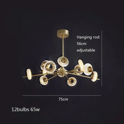 Modern gold crystal lustre led chandelier for dining room