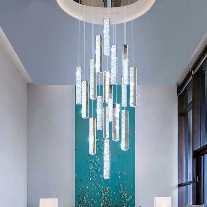 Modern gold crystal lustre pendant lights for dining room dimmable