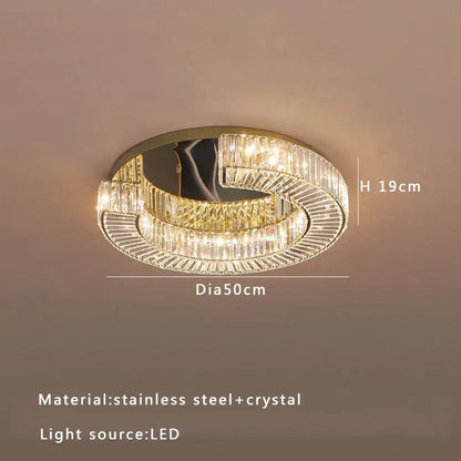Modern gold led ceiling lamp dining room crystal luxe chandelier