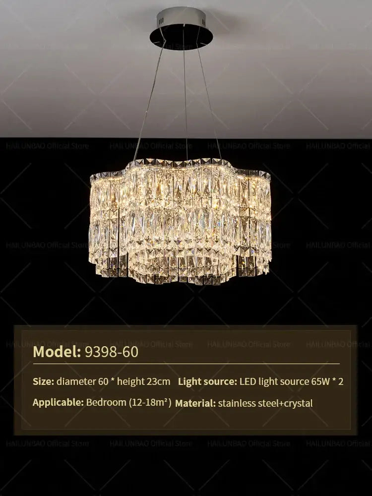 crystal luxe multi-tiered gold chandelier living room light