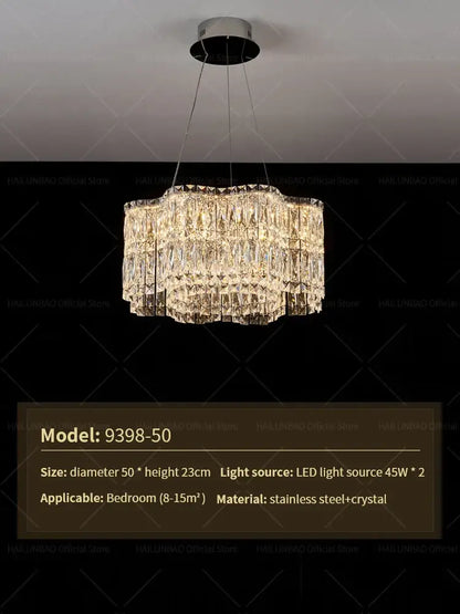 crystal luxe multi-tiered gold chandelier living room light
