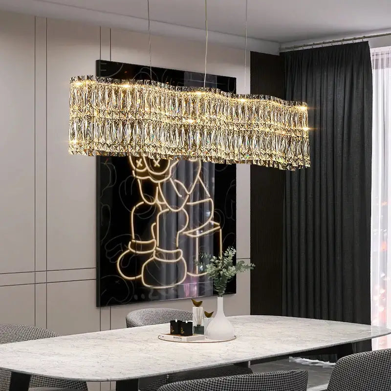 crystal luxe multi-tiered gold chandelier living room light
