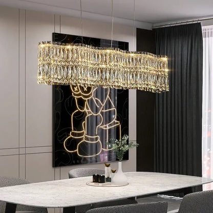 crystal luxe multi-tiered gold chandelier living room light