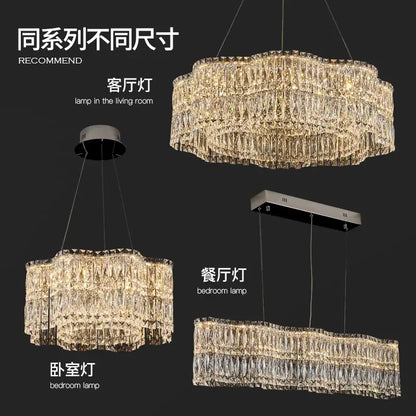 crystal luxe multi-tiered gold chandelier living room light
