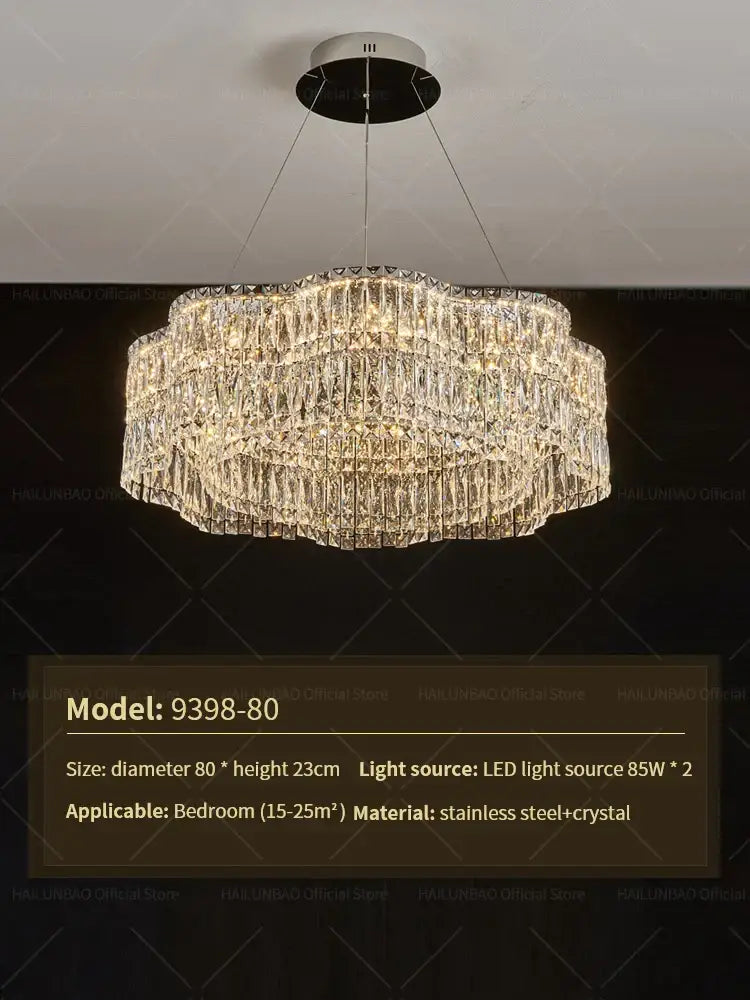 crystal luxe multi-tiered gold chandelier living room light