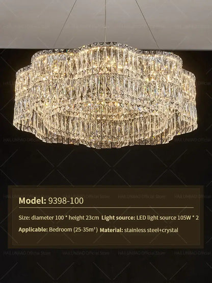 crystal luxe multi-tiered gold chandelier living room light