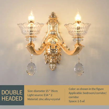 European gold crystal luxe pendant lamp for dining room