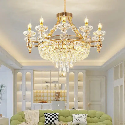 crystal luxury gold chandelier for living room