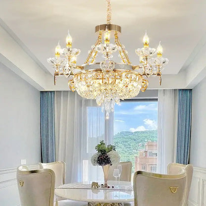 crystal luxury gold chandelier for living room