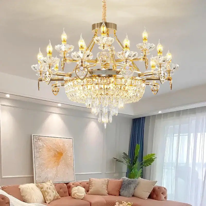 crystal luxury gold chandelier for living room