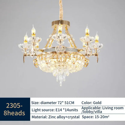 crystal luxury gold chandelier for living room