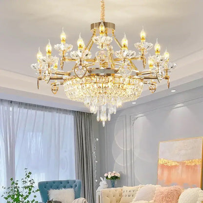 crystal luxury gold chandelier for living room