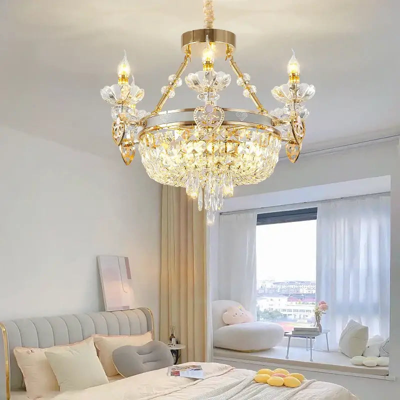 crystal luxury gold chandelier for living room