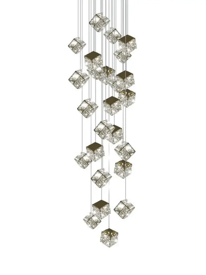 crystal modern cubic chandelier living room led lighting