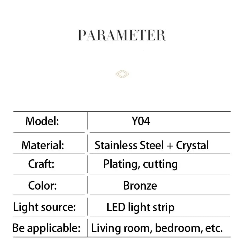 Modern gold luxury modest crystal chandelier dining room light
