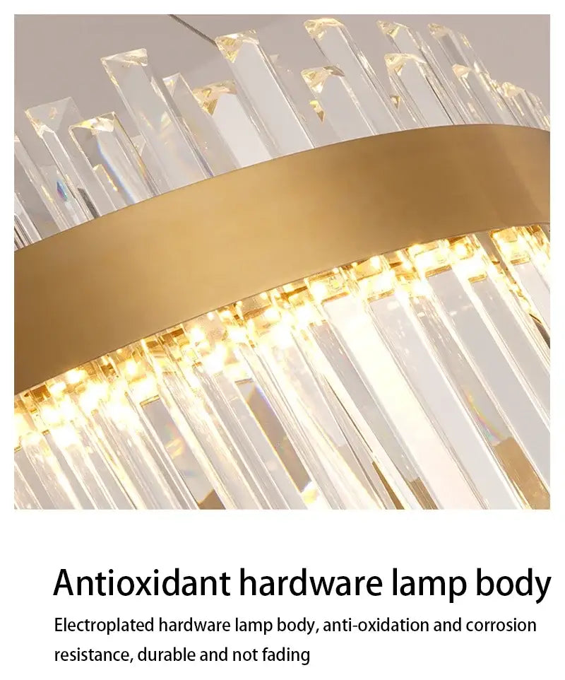 Modern gold luxury modest crystal chandelier dining room light