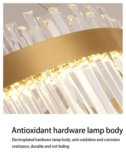 Modern gold luxury modest crystal chandelier dining room light