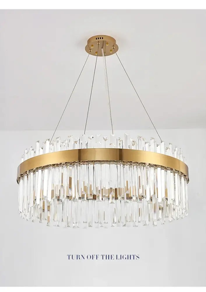 Modern gold luxury modest crystal chandelier dining room light