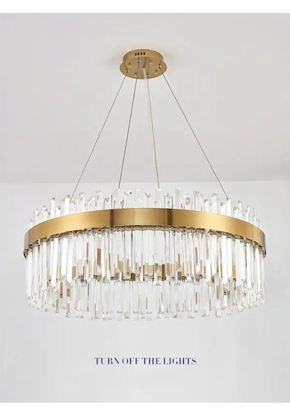 Modern gold luxury modest crystal chandelier dining room light