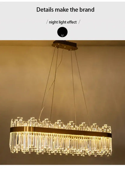 Modern gold luxury modest crystal chandelier dining room light