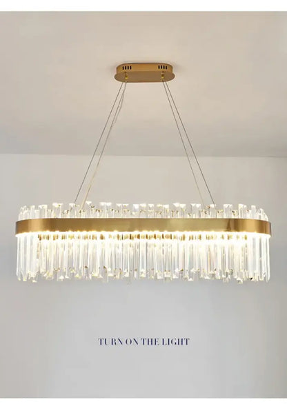Modern gold luxury modest crystal chandelier dining room light
