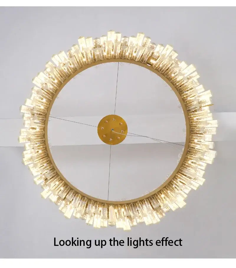 Modern gold luxury modest crystal chandelier dining room light