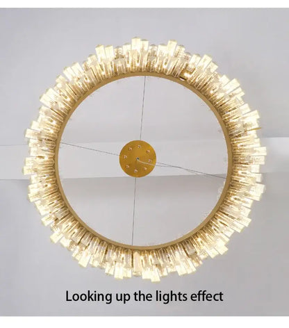 Modern gold luxury modest crystal chandelier dining room light