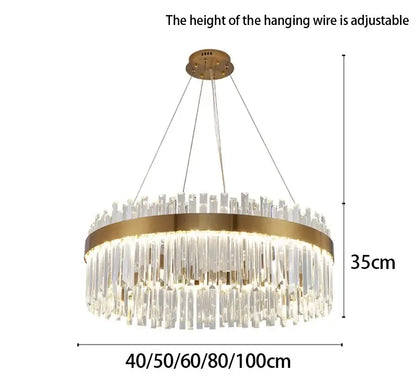 Modern gold luxury modest crystal chandelier dining room light