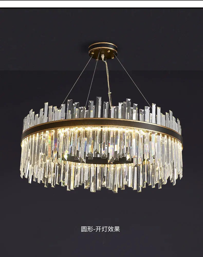 Modern gold luxury modest crystal chandelier dining room light