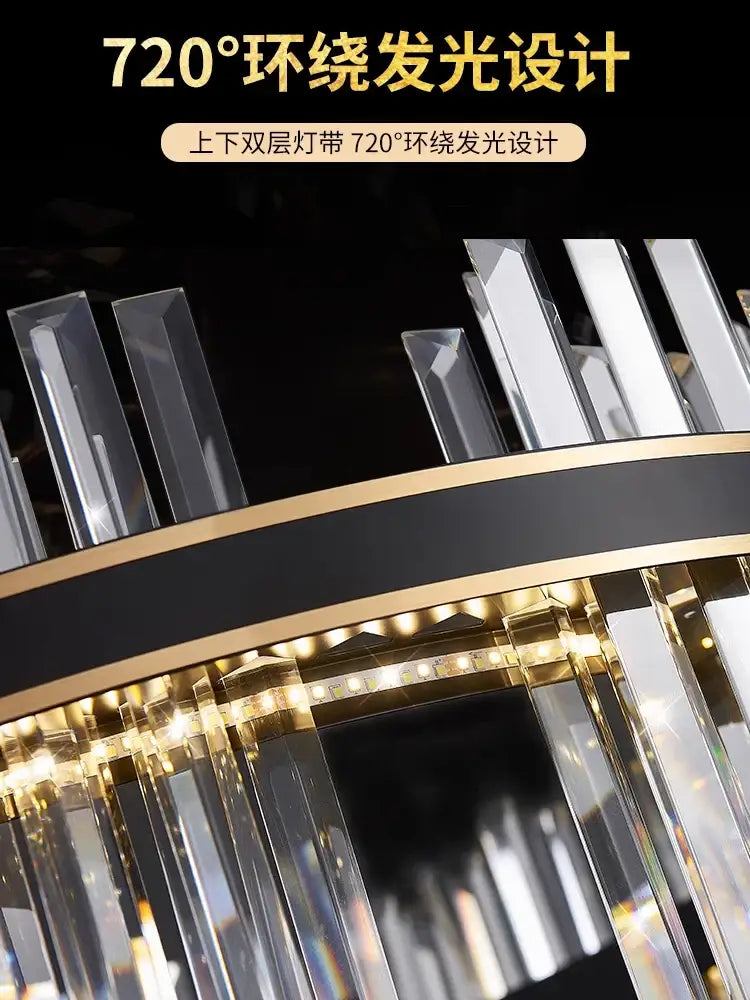 Modern gold luxury modest crystal chandelier dining room light
