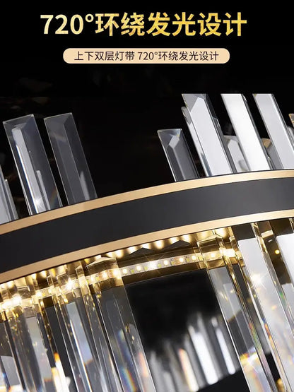 Modern gold luxury modest crystal chandelier dining room light