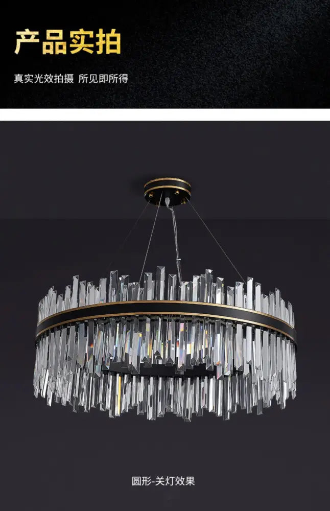 Modern gold luxury modest crystal chandelier dining room light