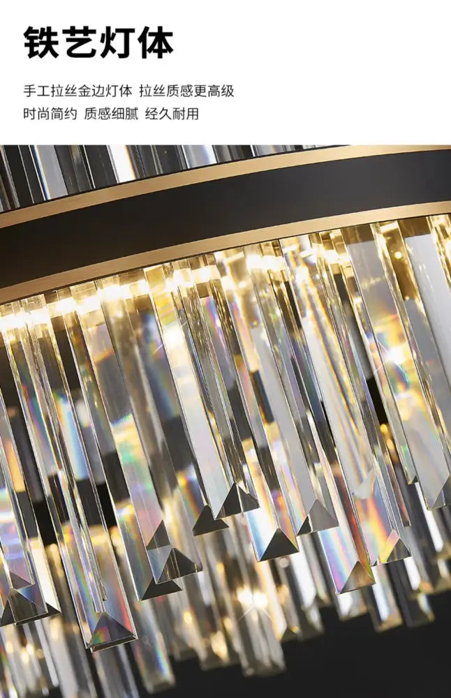 Modern gold luxury modest crystal chandelier dining room light