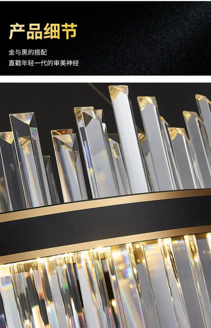 Modern gold luxury modest crystal chandelier dining room light