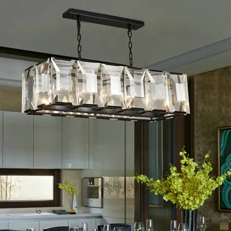 crystal pendant chandelier gold living room light