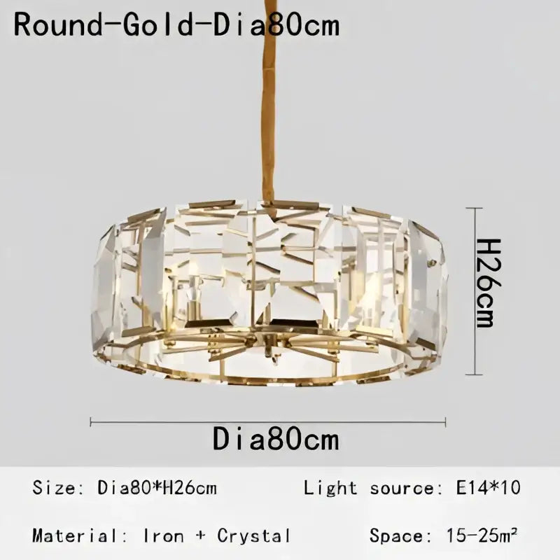 crystal pendant chandelier gold living room light