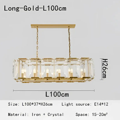 crystal pendant chandelier gold living room light
