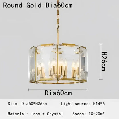 crystal pendant chandelier gold living room light