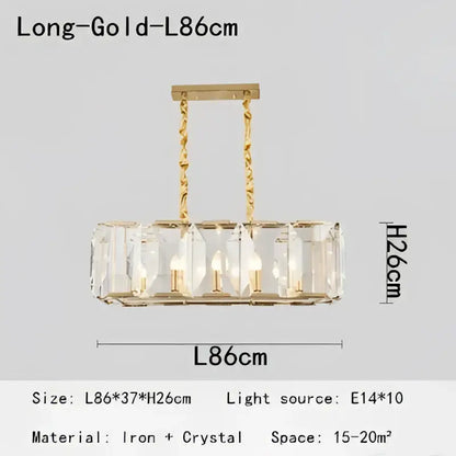 crystal pendant chandelier gold living room light