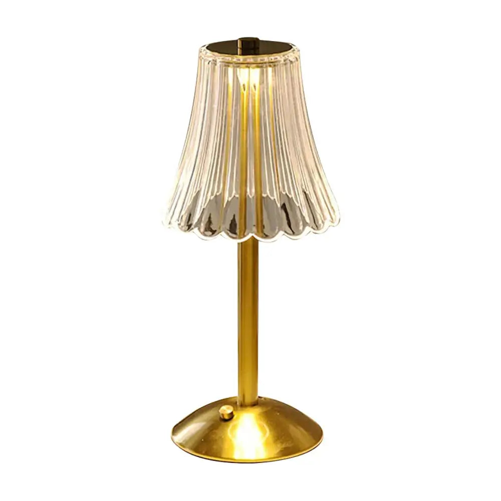 Crystal retro table lamp gold dimming led bedroom light